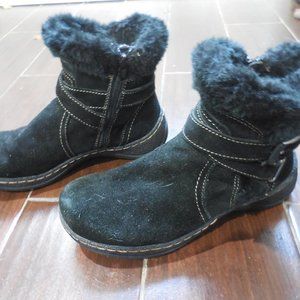Fur-lined suede winter boots